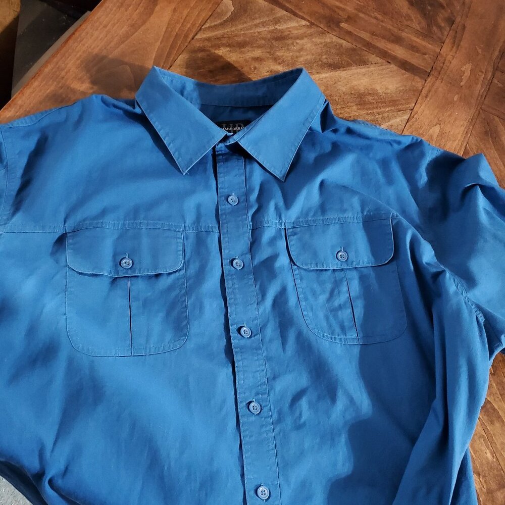 HARBOR BAY Men's Blue Short Sleeve Shirt Size 3XL